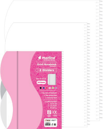 دفتر 120 برگ اُربیت سیمی جلد پ.پ جیبی بزرگ - طرح 3