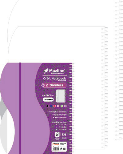 دفتر 120 برگ اُربیت سیمی جلد پ.پ جیبی بزرگ - طرح 4