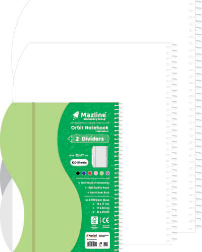 دفتر 120 برگ اُربیت سیمی جلد پ.پ جیبی بزرگ - طرح 5