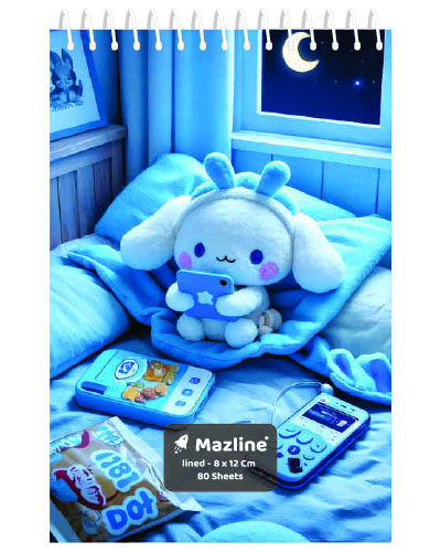 دفترچه یادداشت 80 برگ سیمی جلد نرم - طرح 6