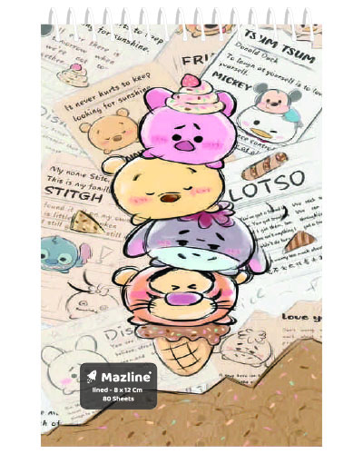 دفترچه یادداشت 80 برگ سیمی جلد نرم - طرح 7