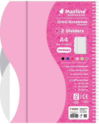 دفتر 120 برگ اُربیت سیمی جلد پ.پ رحلی - طرح 3