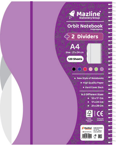 دفتر 120 برگ اُربیت سیمی جلد پ.پ رحلی - طرح 4
