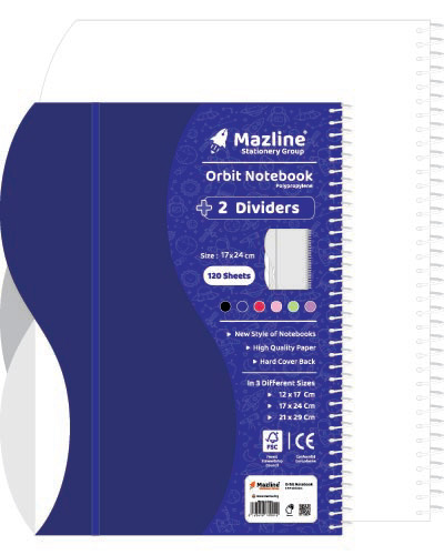 دفتر 120 برگ اُربیت سیمی جلد پ.پ وزیری - طرح 2