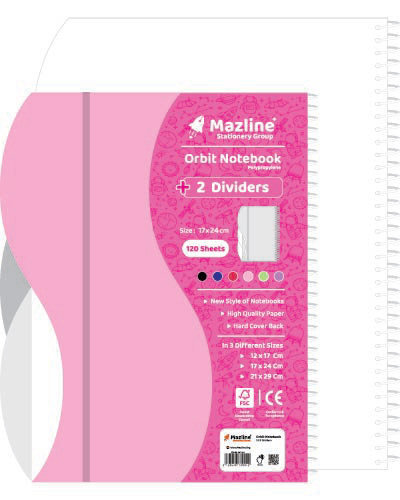 دفتر 120 برگ اُربیت سیمی جلد پ.پ وزیری - طرح 3