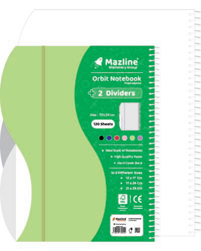 دفتر 120 برگ اُربیت سیمی جلد پ.پ وزیری - طرح 5